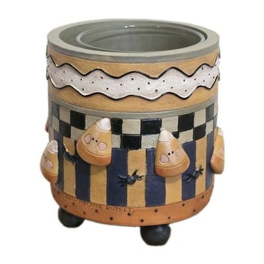 Vintage Votive Candle Holder Candy Corn Halloween Grandmacore Cottage 90s
